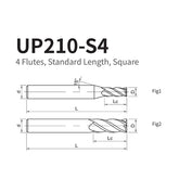 G-UP210-S4 4 Flute Flat Coated Endmills - Big-tools Industrial Supply Tools for Metal Cutting